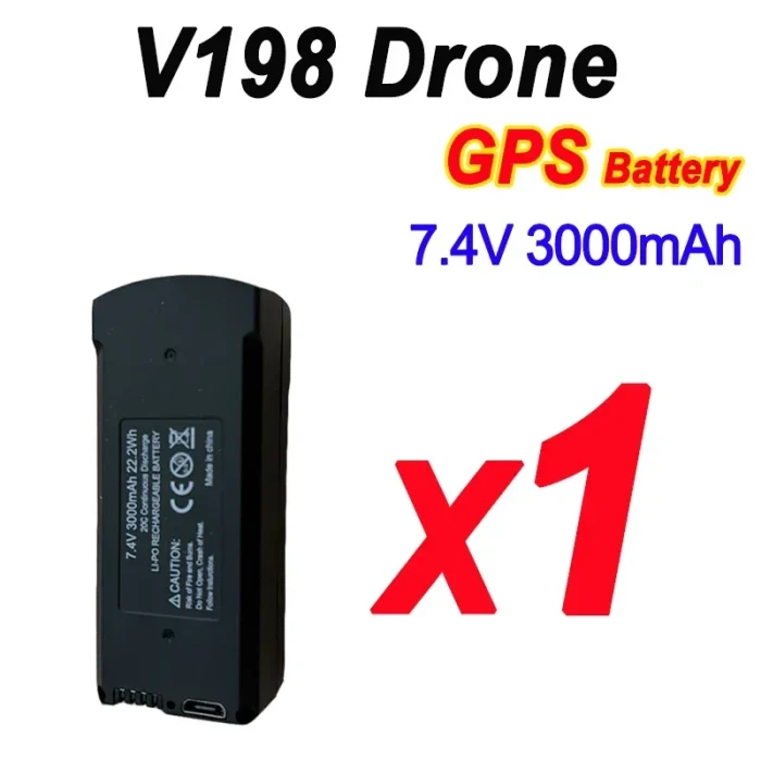 V198 Drone Bataryası 7.4V 3000mAh - Görsel 1